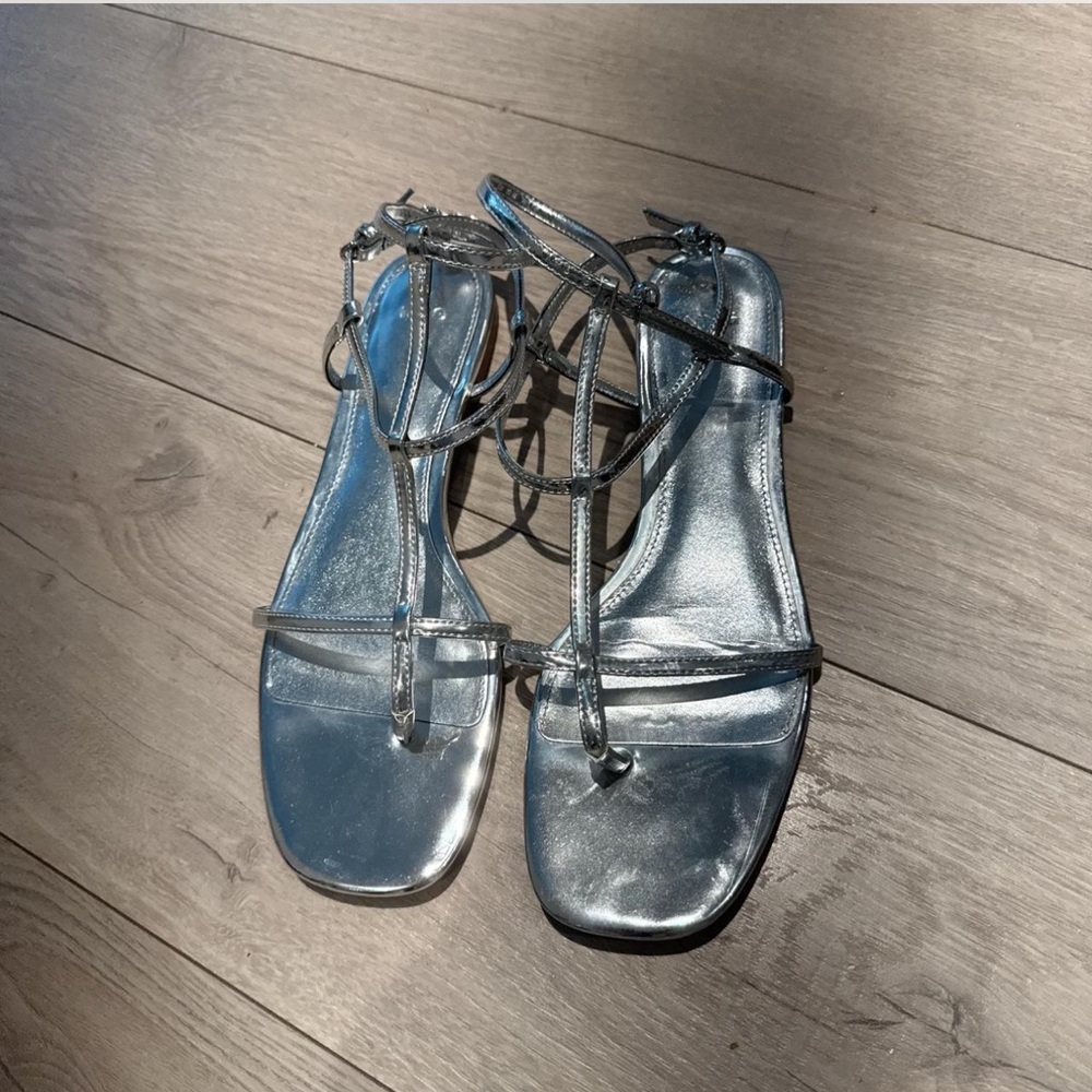 Mango Silver Strappy Gladiator Sandal